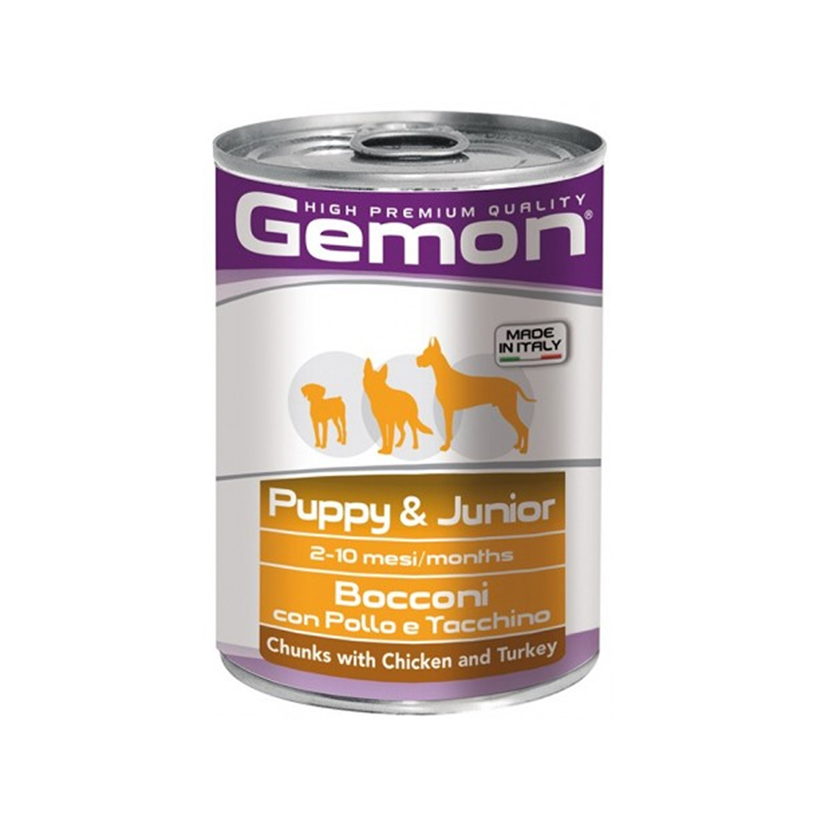 Gemon cane puppy/junior bocconi pollo/tacchino